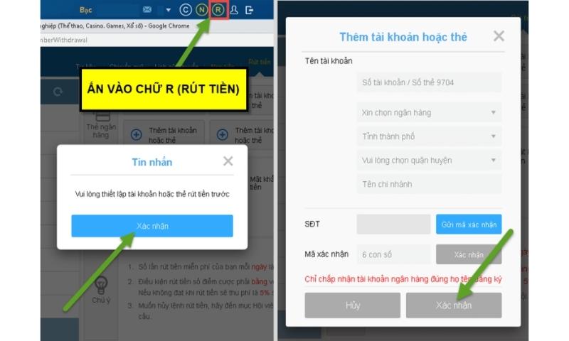 Bước rút tiền Thabet an toàn dành cho newbie